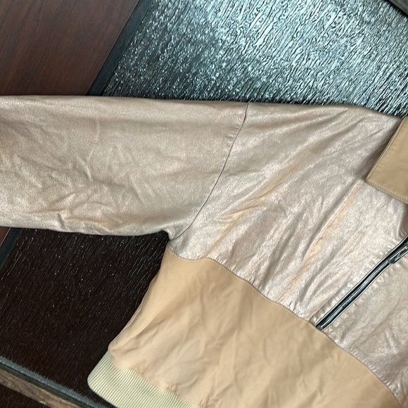 The Mighty Company Lamb leather 1/4 zip jacket size small EUC - Picture 5 of 8